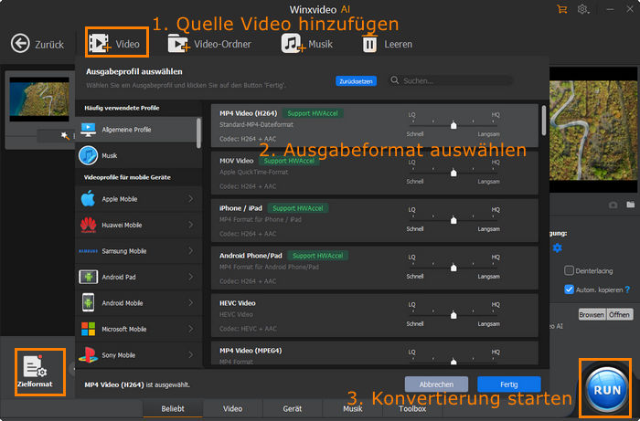 Konvertieren von MKV in MP4 für kleinere Videogröße