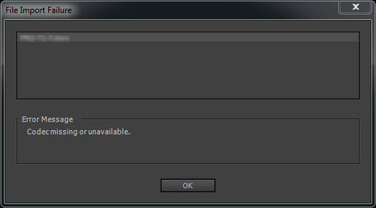 adobe premiere elements codec missing or unavailable