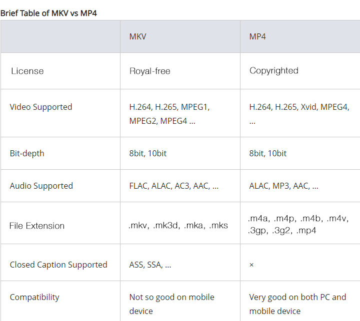 4k video downloader mkv vs mp4