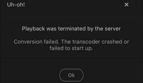 plex media server setup failed data error