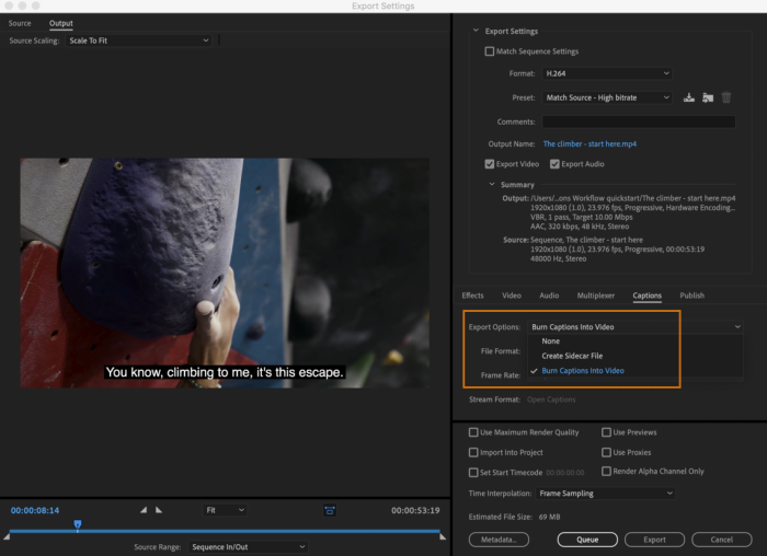 premiere pro subtitles