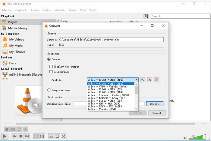 vlc convert mov to mp4 mac