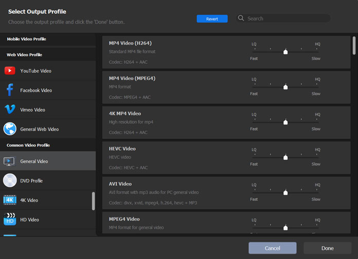 Choose Output Format