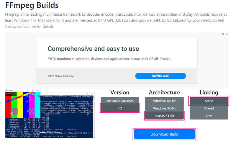 ffmpeg mac os